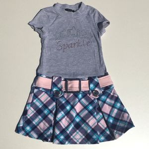 Zunie Schoolgirl Dress Size 4T Gray Plaid